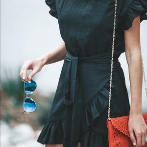 lovina wrap dress black vici